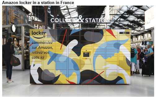 Amazon Locker in a French railway station